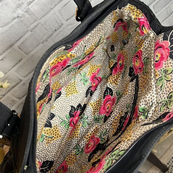 Vera Bradley Large Quilted Micro Fiber Shoulder Bag Purse Tote - Picture 6 of 7